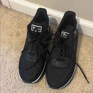 Black Running Sneakers with White Accents